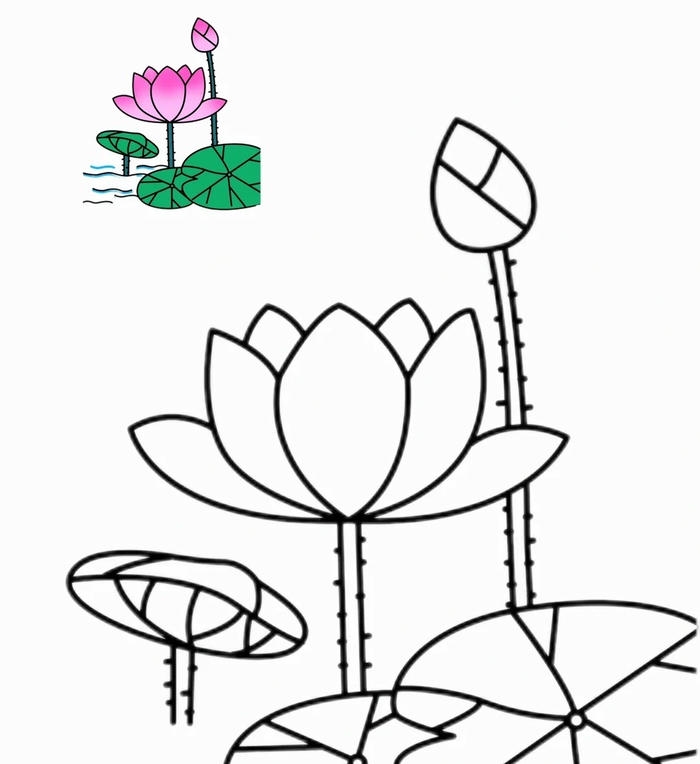 hình hoa sen dễ tô màu
