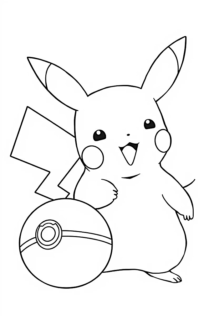 hình pikachu cho bé tập tô màu