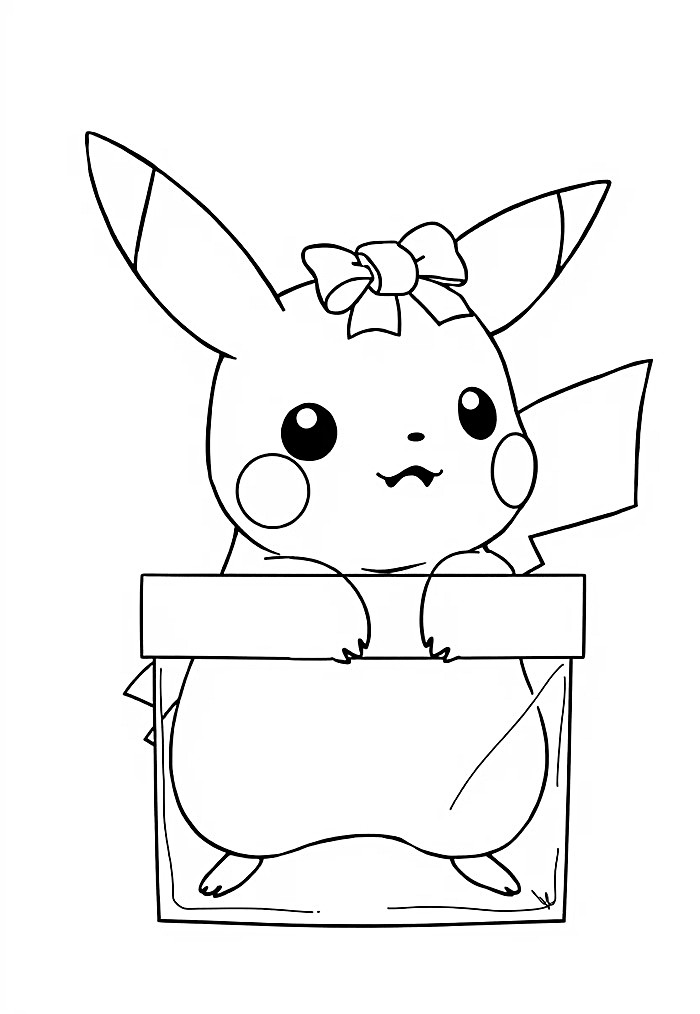 hình tô màu pikachu đơn giản