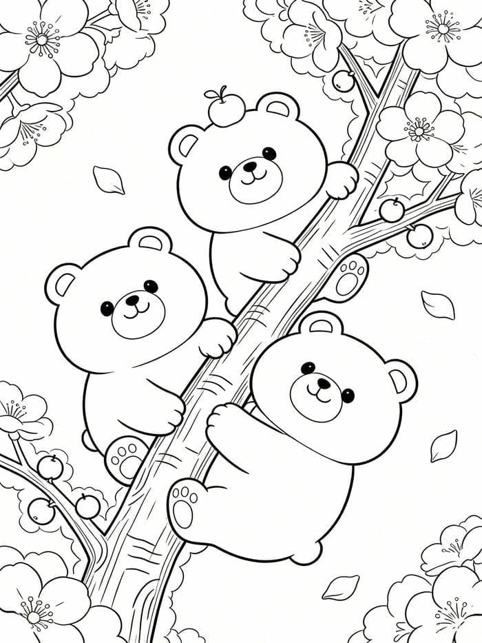 hình tranh tô màu con gấu đẹp cho bé mẫu giáo