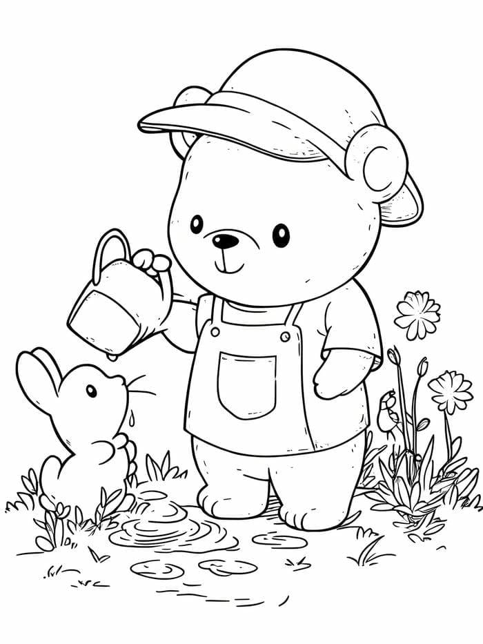hoạt động rèn luyện tranh tô màu con gấu