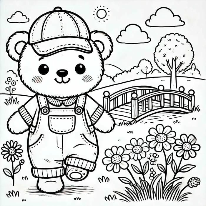 hoạt động sáng tạo tranh tô màu con gấu cho bé