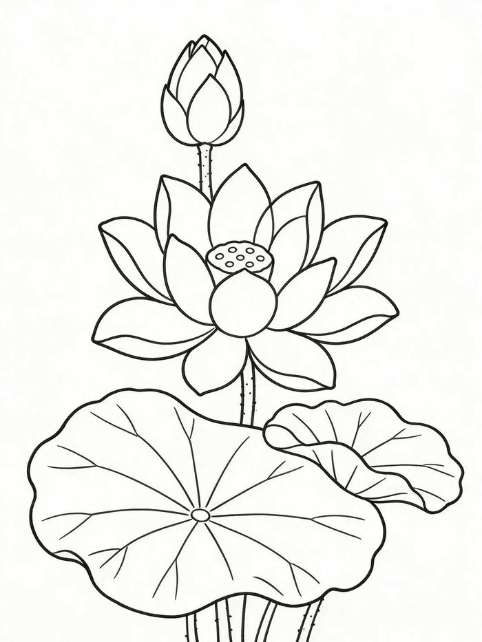 mẫu hoa sen nét rõ