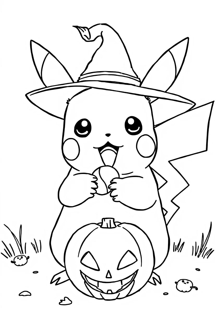mẫu pikachu tô màu dành cho trẻ nhỏ
