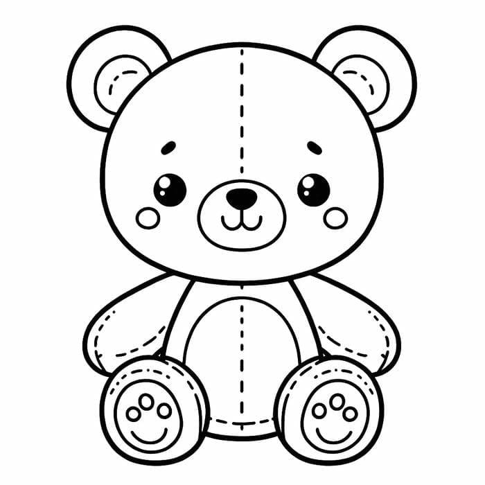 phong cách hoạt hình tranh tô màu con gấu