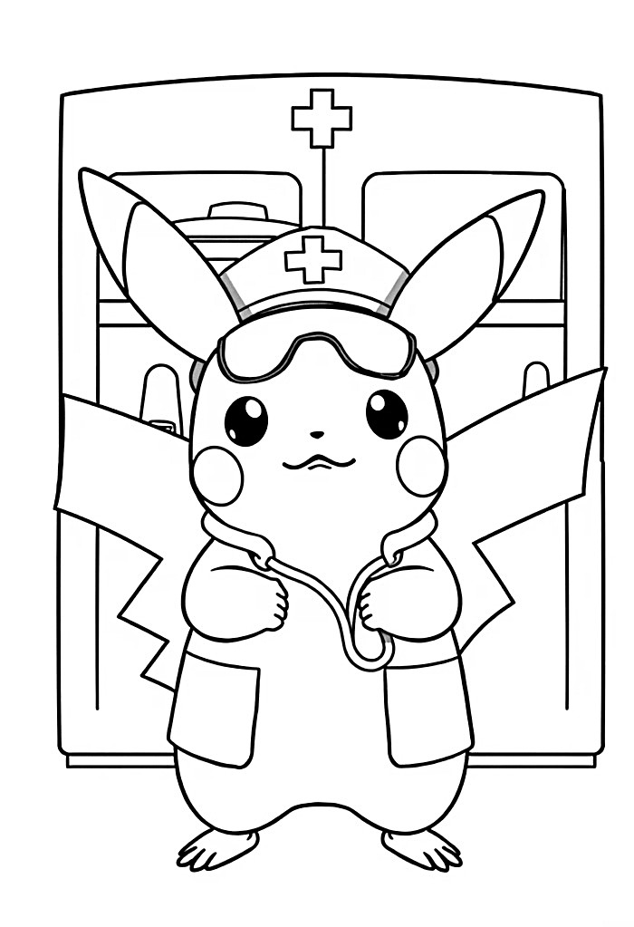 pikachu hoạt hình cho bé tập tô