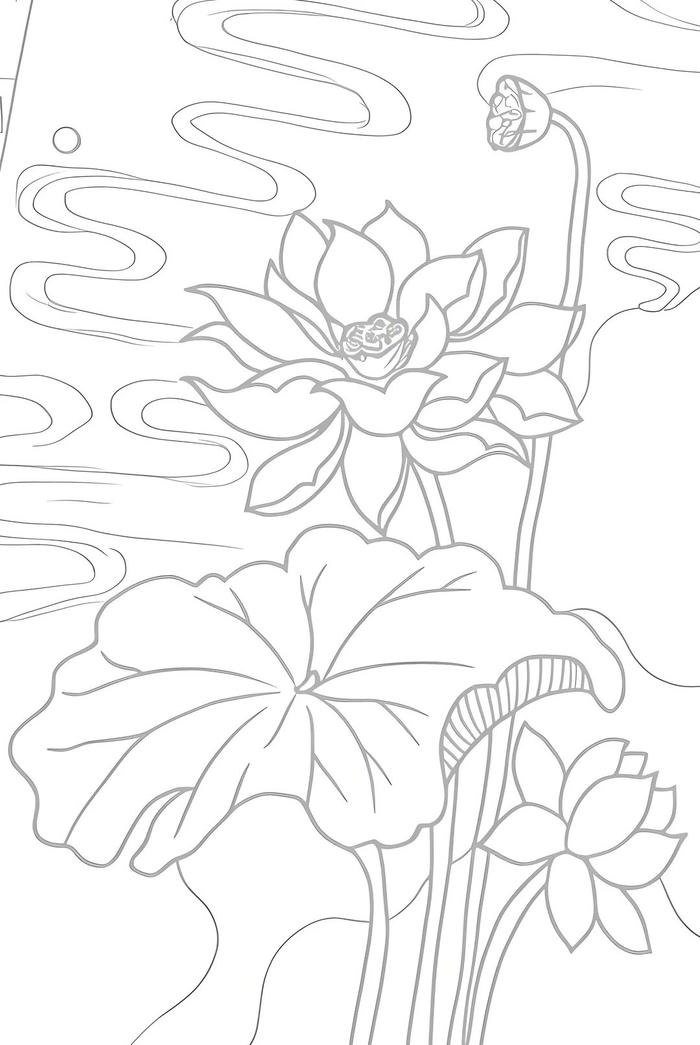 tranh bông sen cho bé sáng tạo
