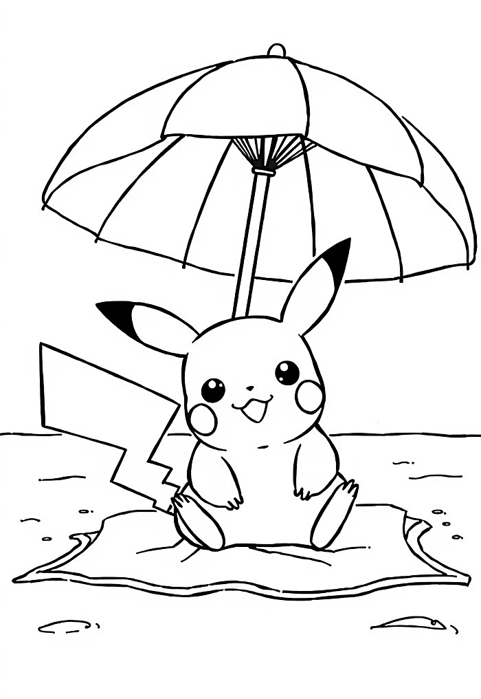 tranh pokemon pikachu cho bé tô màu