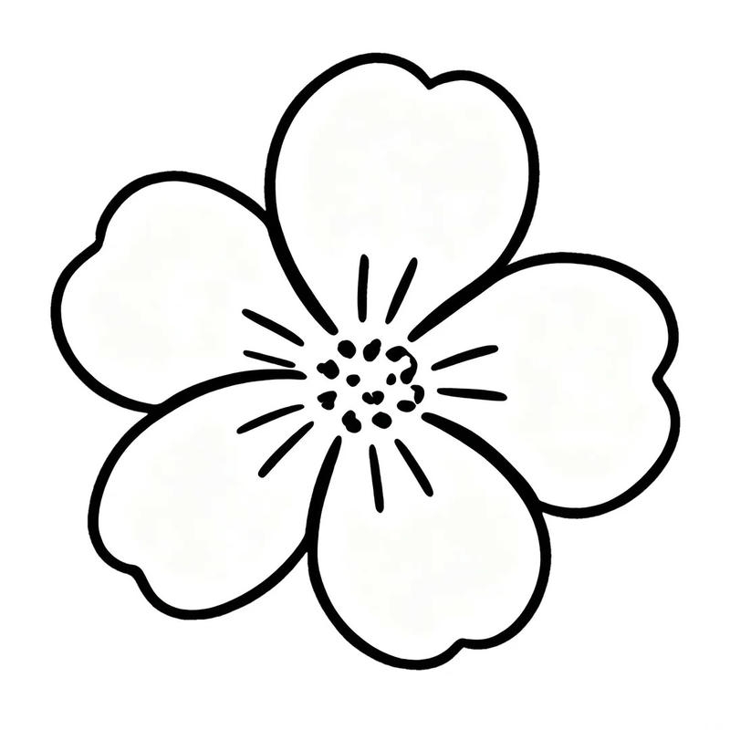 tranh tô màu bông hoa 5 cánh dễ tô