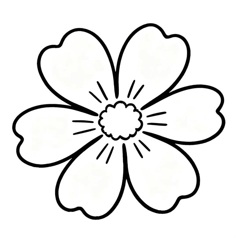 tranh tô màu bông hoa 5 cánh ngộ nghĩnh