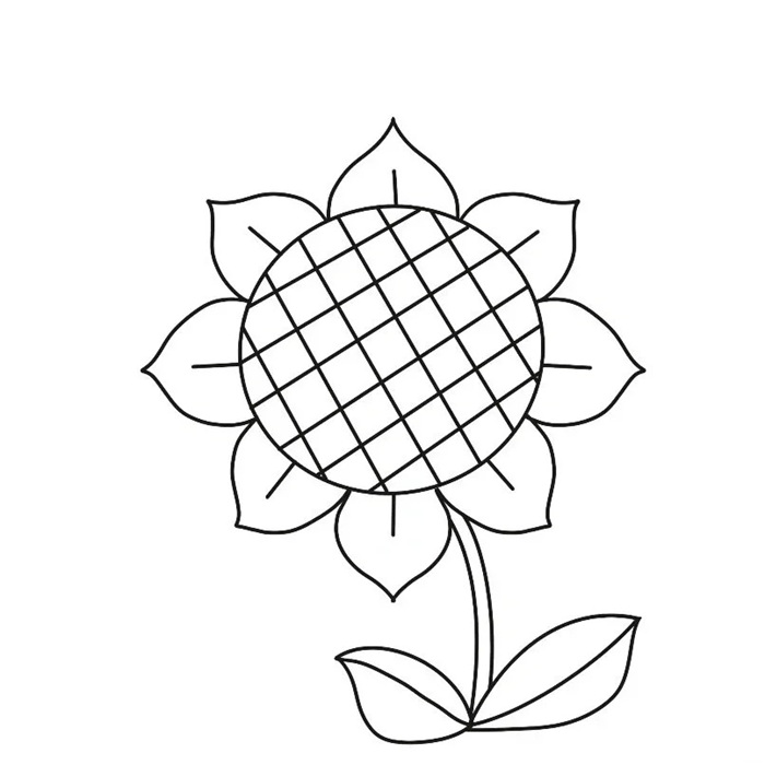 tranh tô màu bông hoa hướng dương cho trẻ em