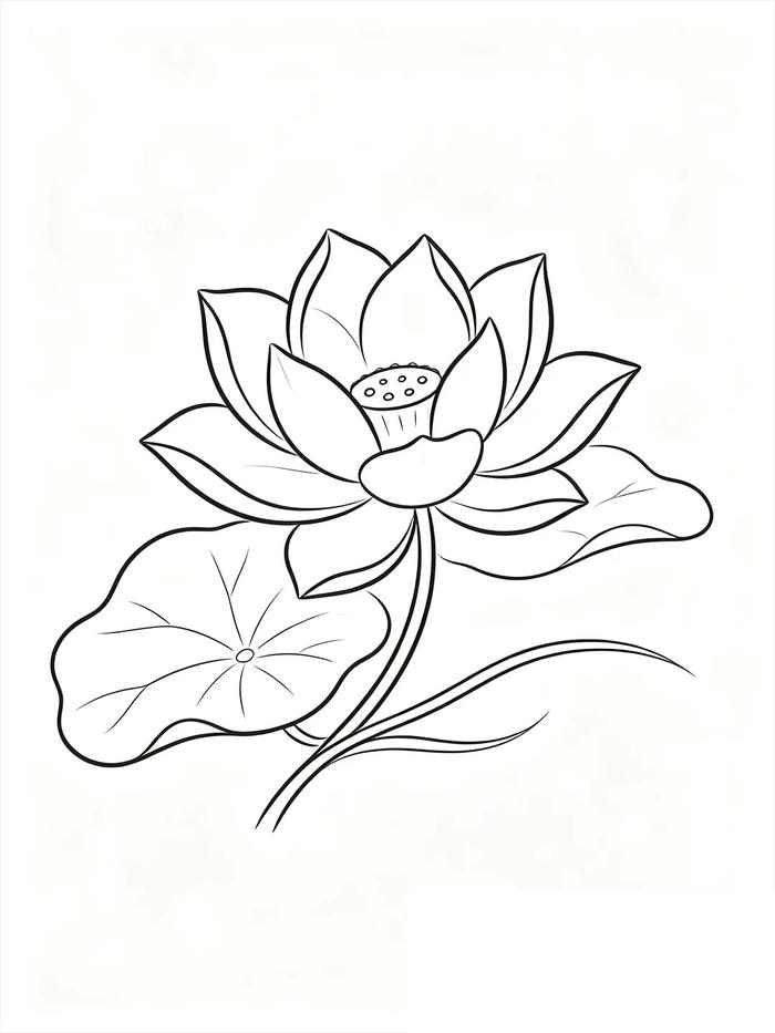 tranh tô màu hoa sen cho trẻ nhỏ