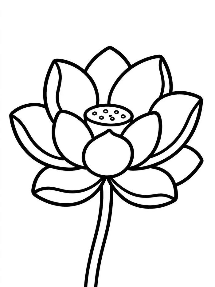 tranh tô màu hoa sen dễ tô