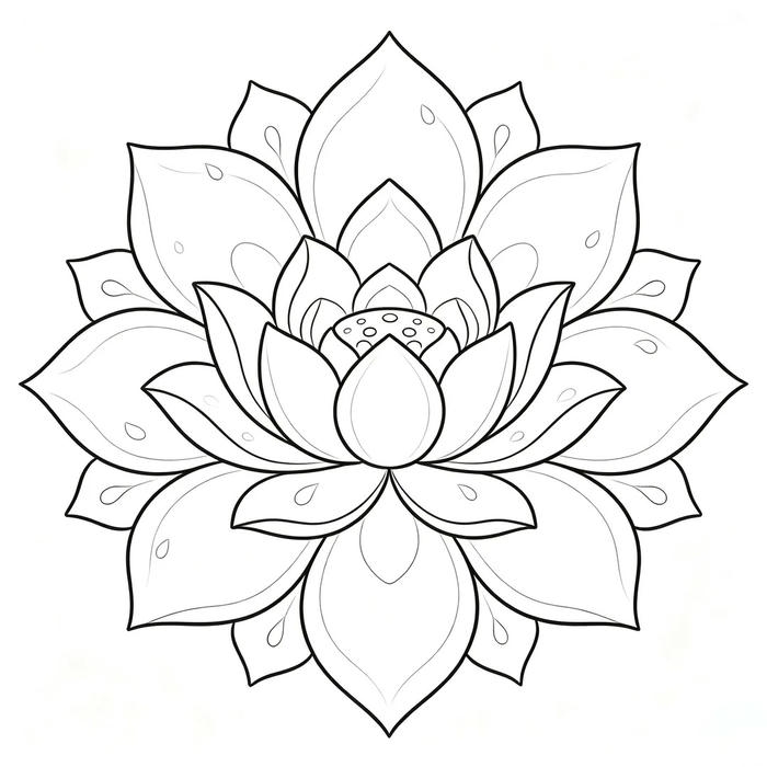 tranh tô màu hoa sen đơn giản cho bé