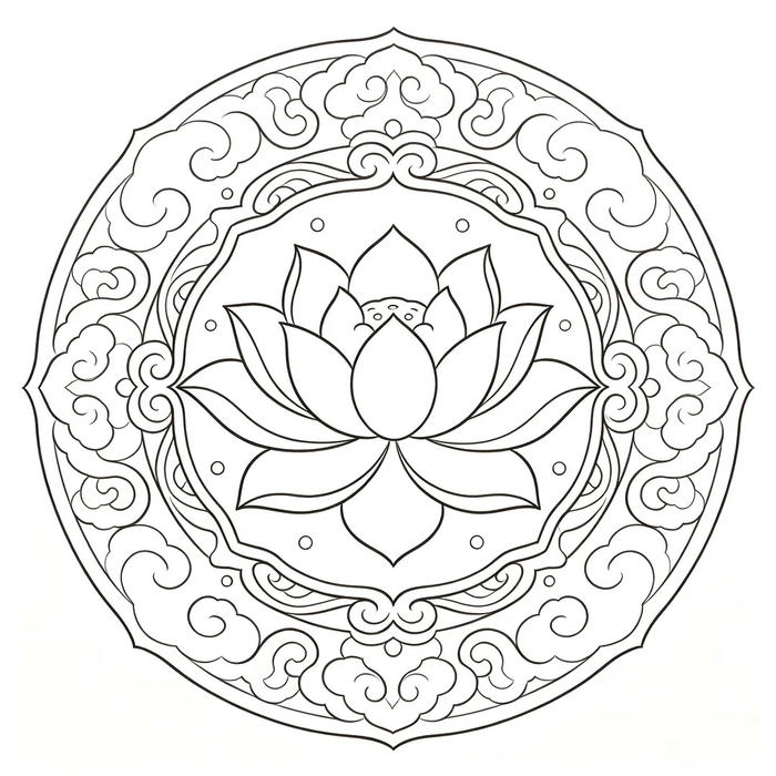tranh tô màu hoa sen miễn phí