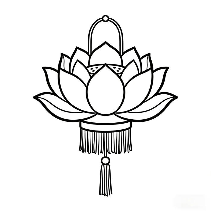 tranh tô màu hoa sen nét rõ