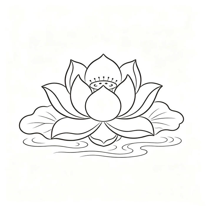 tranh tô màu hoa sen trong hồ