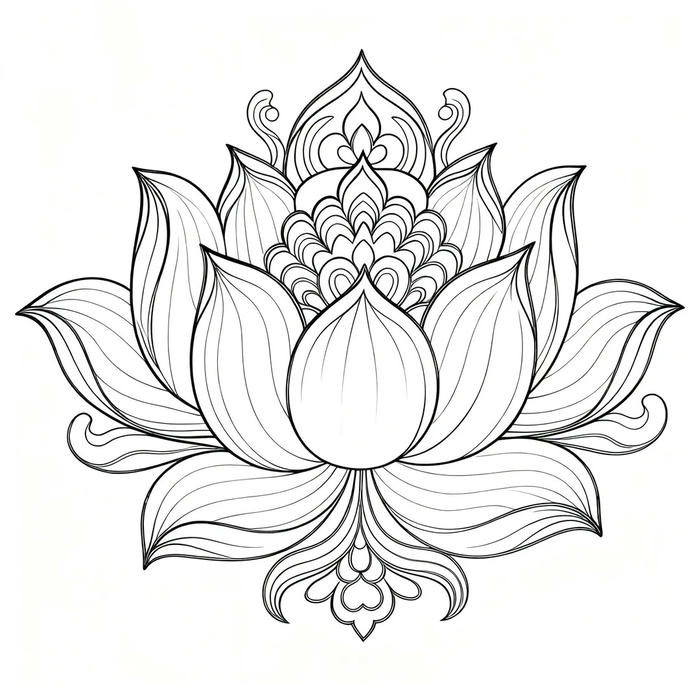 tranh tô màu hoa sen xinh xắn