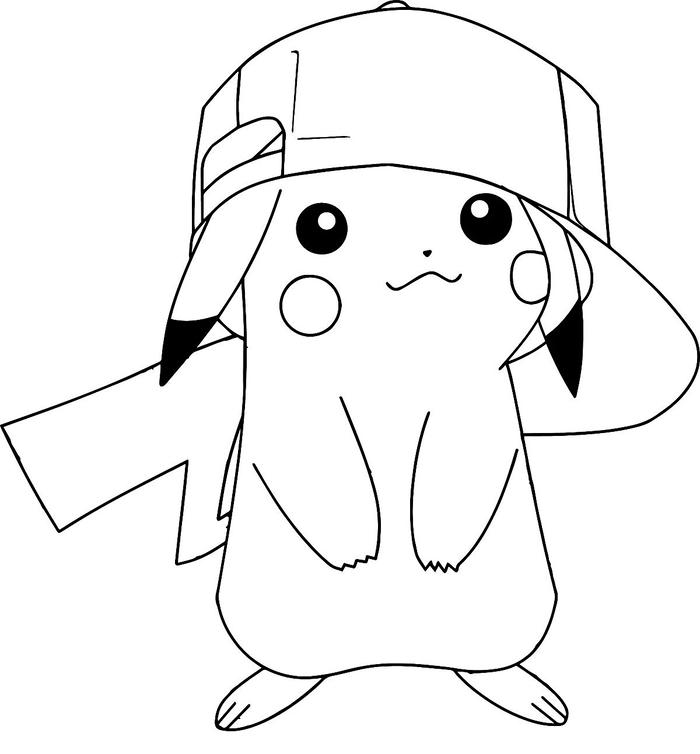 tranh tô màu pikachu cho bé tập tô