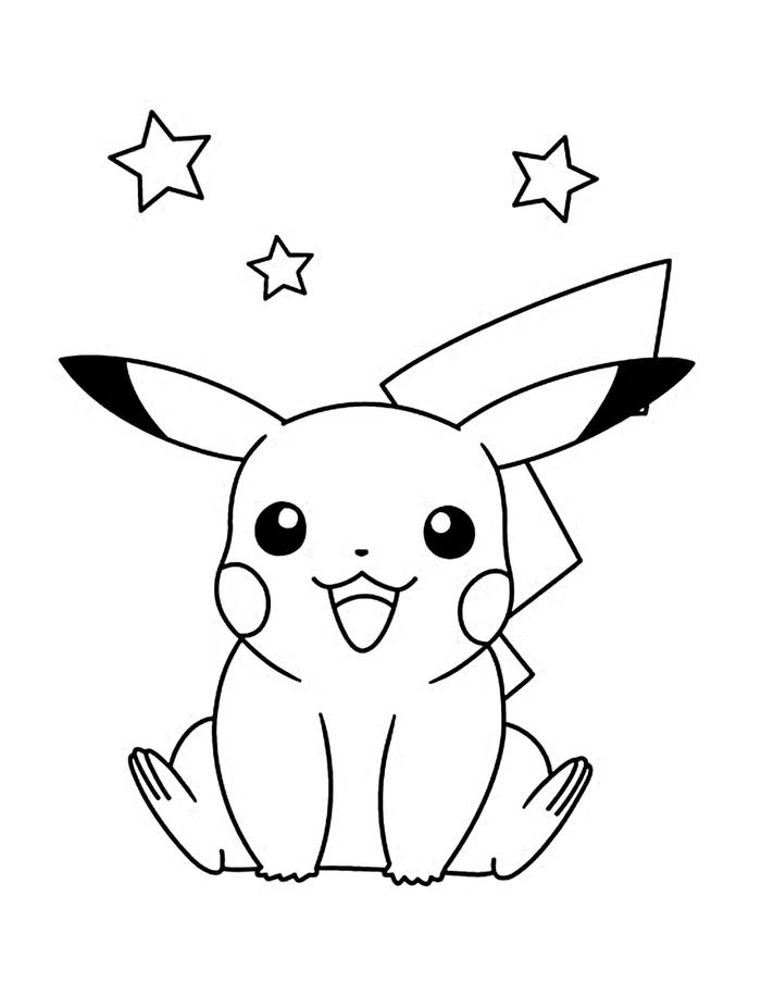 tranh tô màu pikachu cho bé yêu thích pokemon