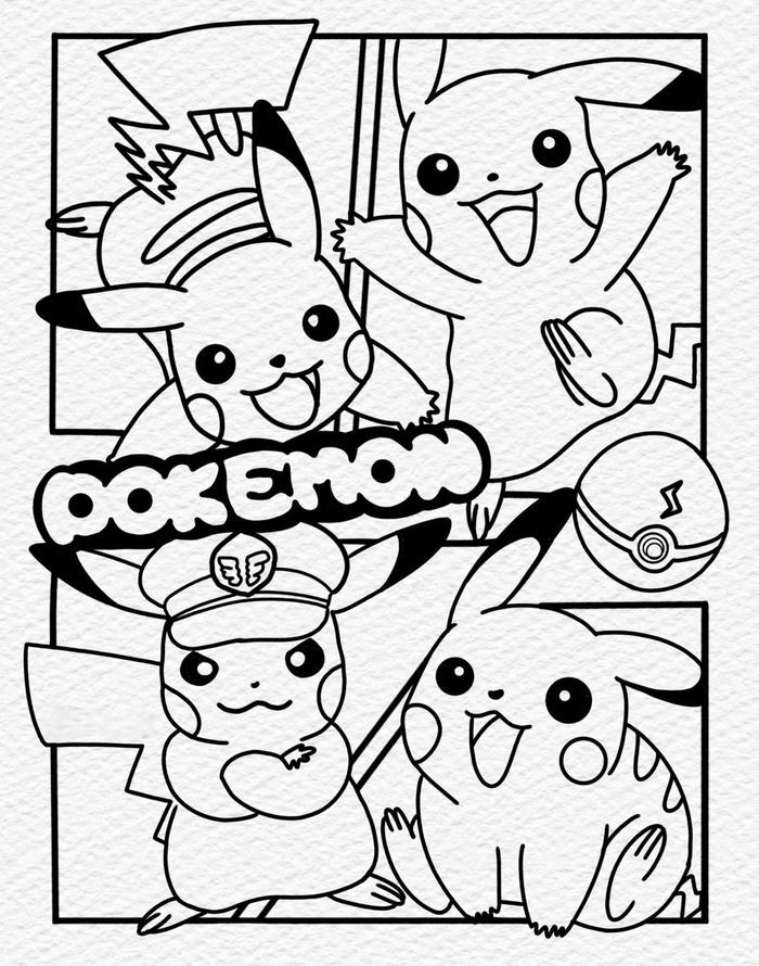 tranh tô màu pikachu cho hoạt động sáng tạo
