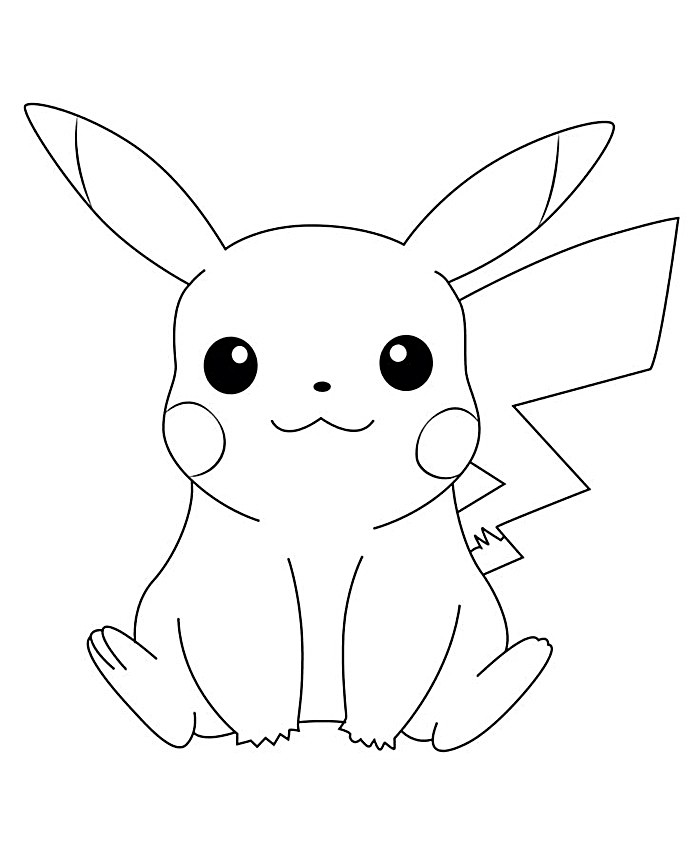 tranh tô màu pikachu cho hoạt động tô màu tại nhà