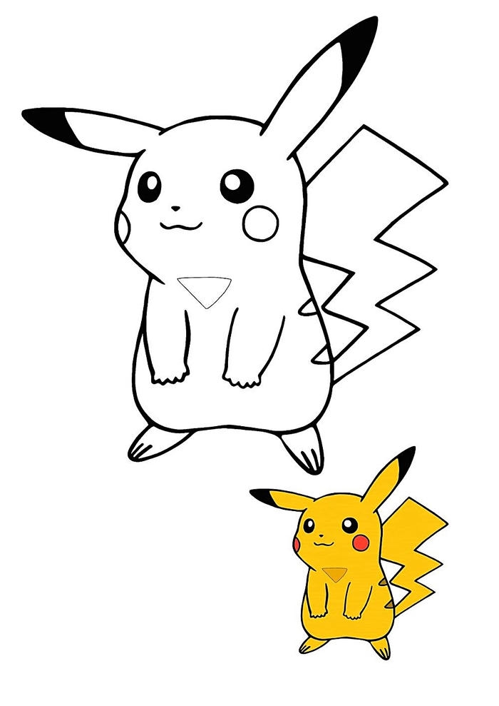 tranh tô màu pikachu có đường nét rõ ràng