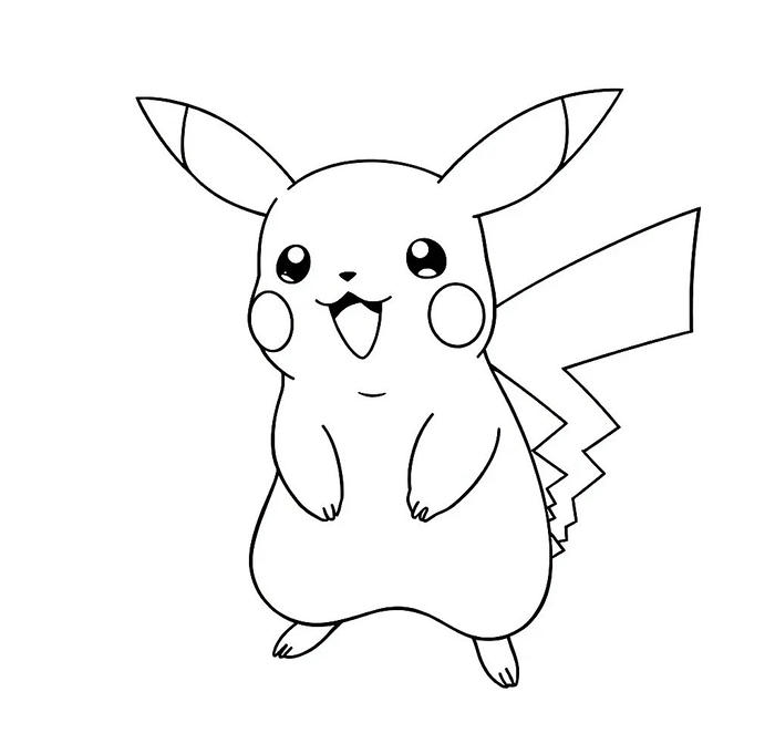 tranh tô màu pikachu cùng các chi tiết đơn giản