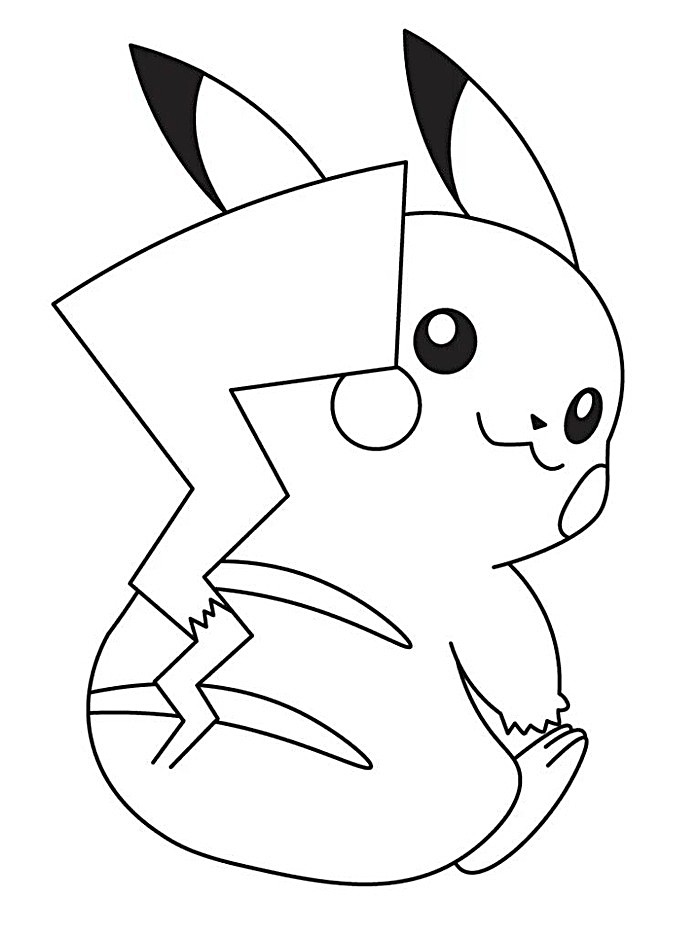 tranh tô màu pikachu đang vận động