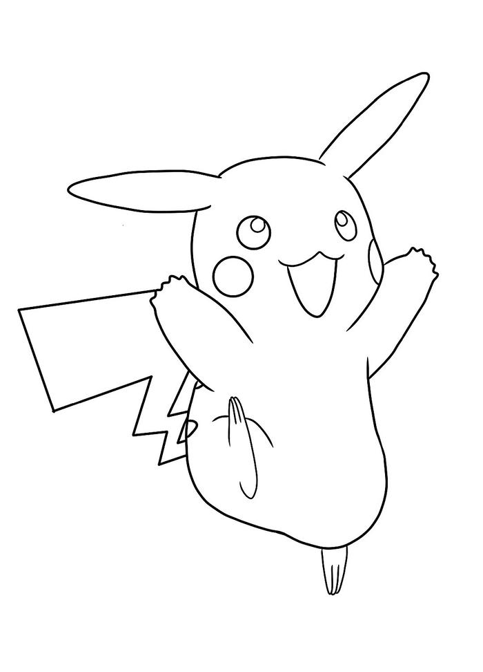 tranh tô màu pikachu đang vui chơi