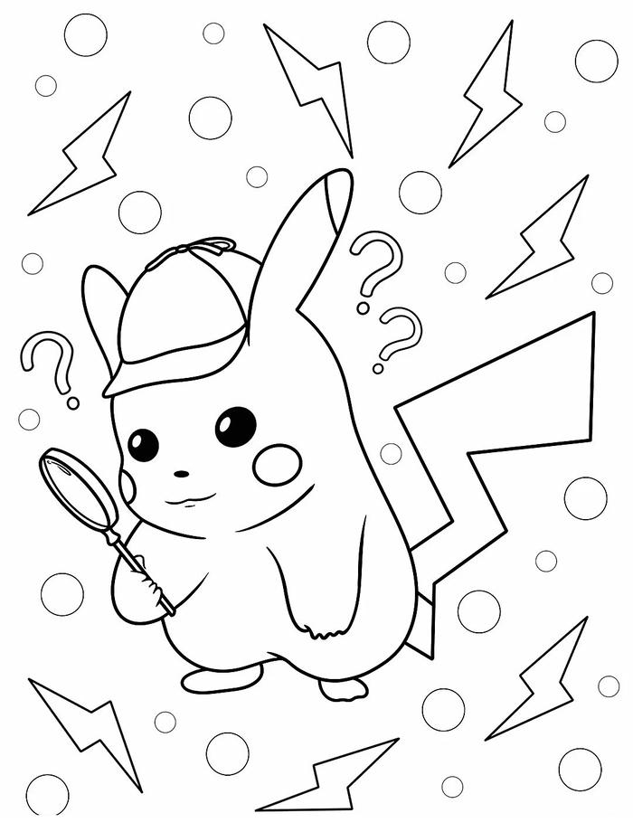 tranh tô màu pikachu đáng yêu