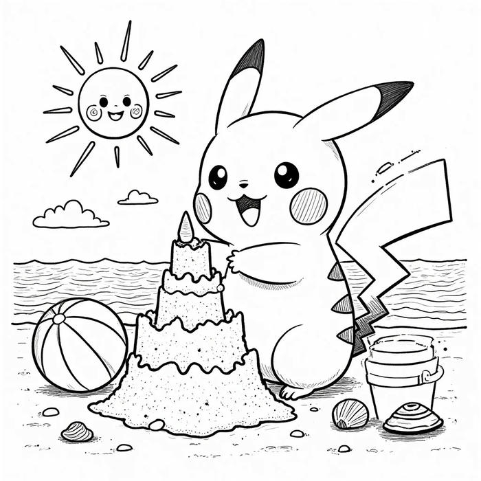 tranh tô màu pikachu dành cho trẻ nhỏ