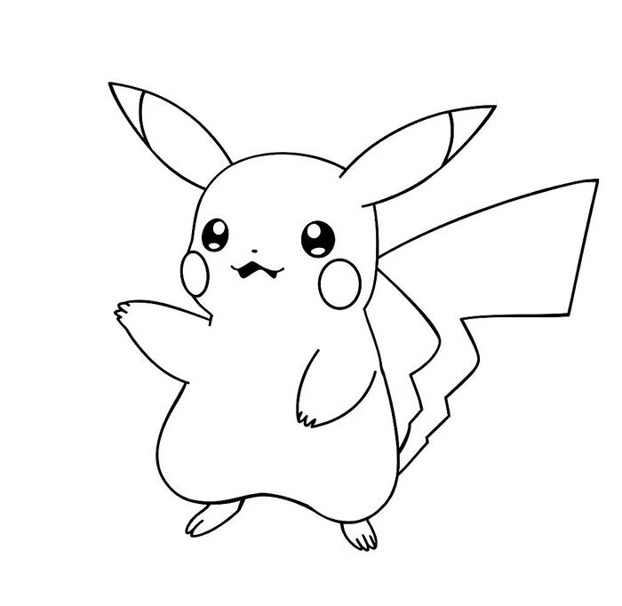 tranh tô màu pikachu dễ tô màu