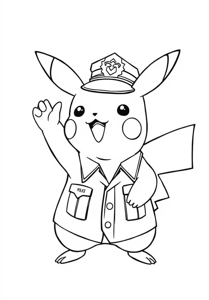 tranh tô màu pikachu đơn giản dễ tô