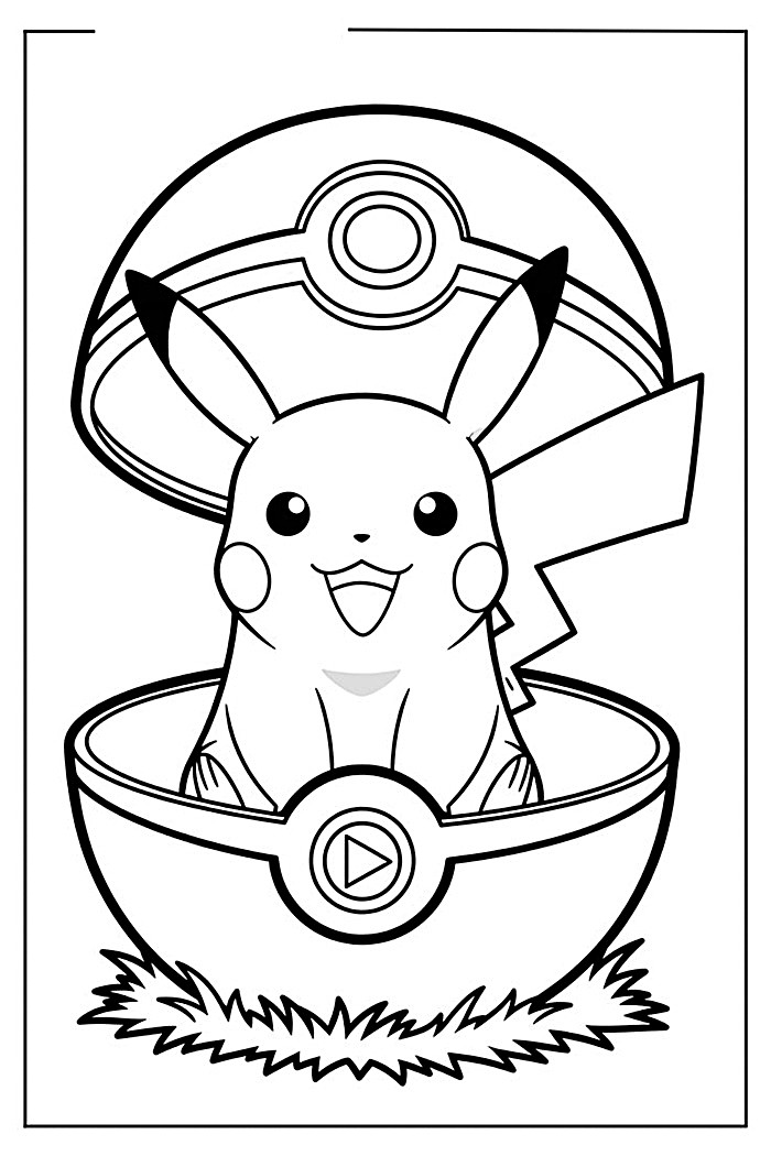 tranh tô màu pikachu giúp bé thỏa sức sáng tạo