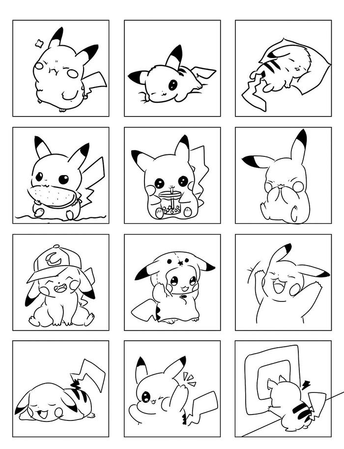 tranh tô màu pikachu ngộ nghĩnh