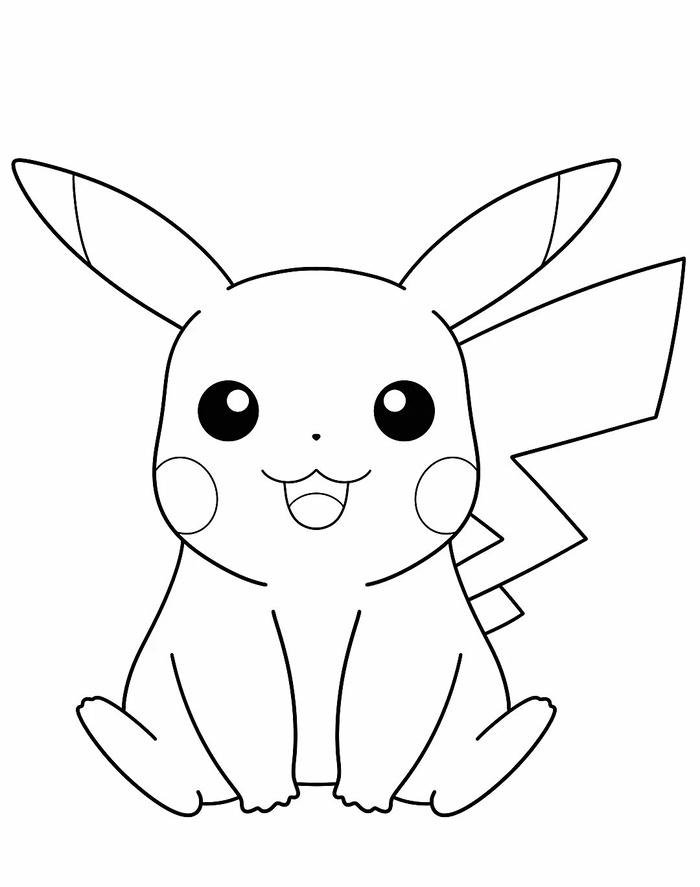 tranh tô màu pikachu phù hợp cho bé tập tô