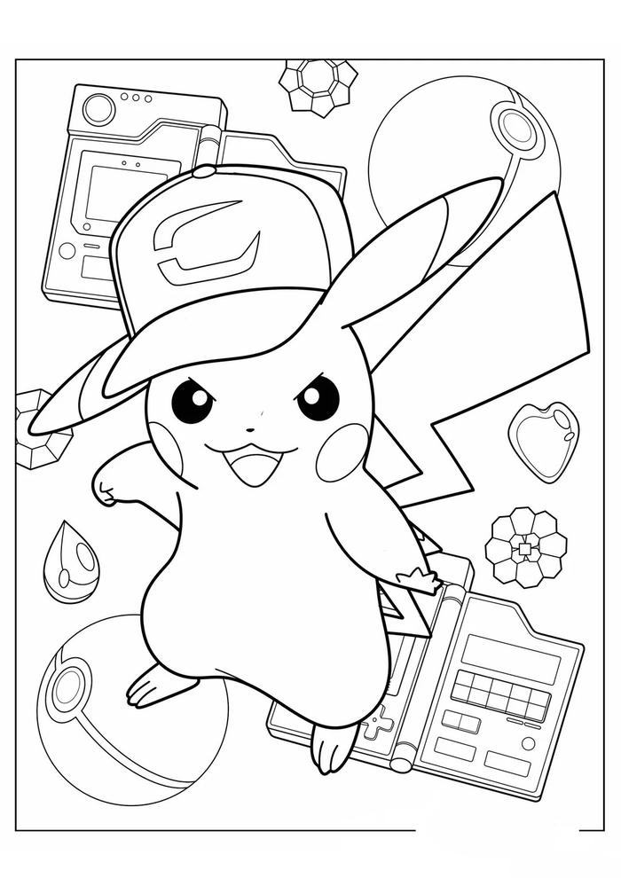 tranh tô màu pikachu rõ nét