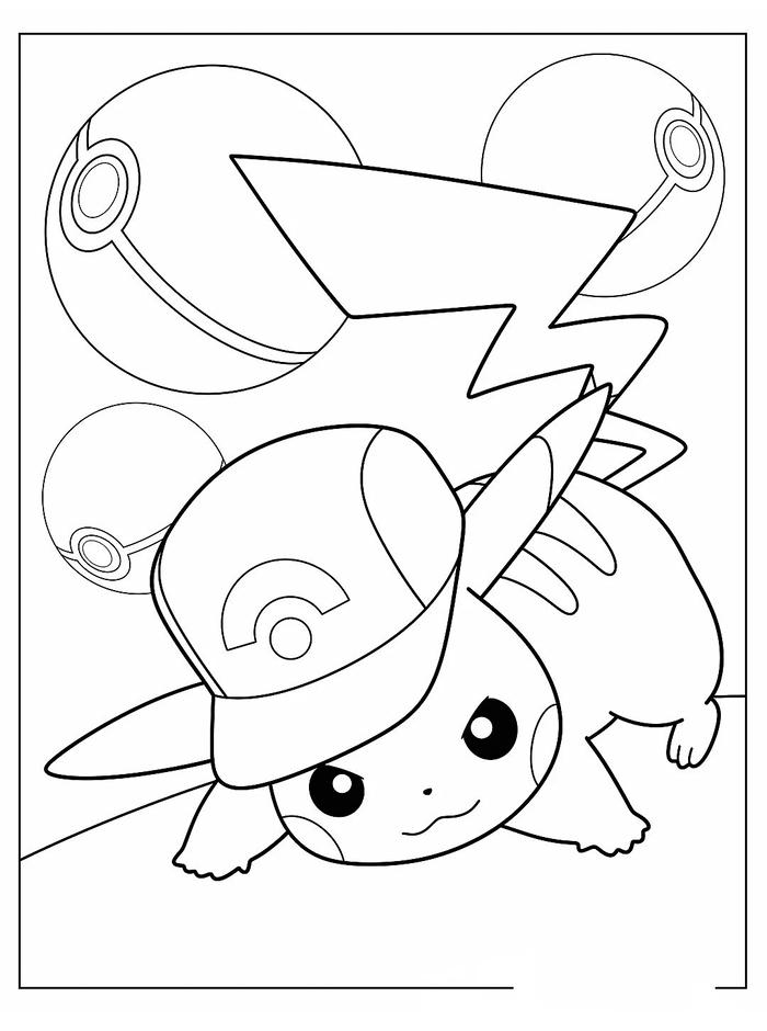 tranh tô màu pikachu sinh động