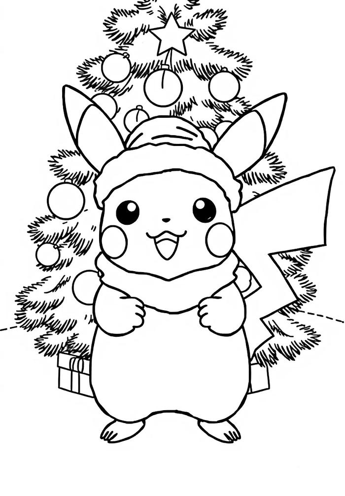 tranh tô màu pikachu với biểu cảm đáng yêu