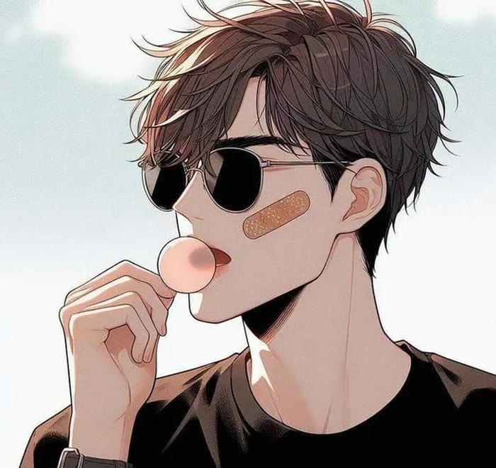 Ánh hoàng hôn phủ nhẹ lên hình ảnh đôi tình nhân anime