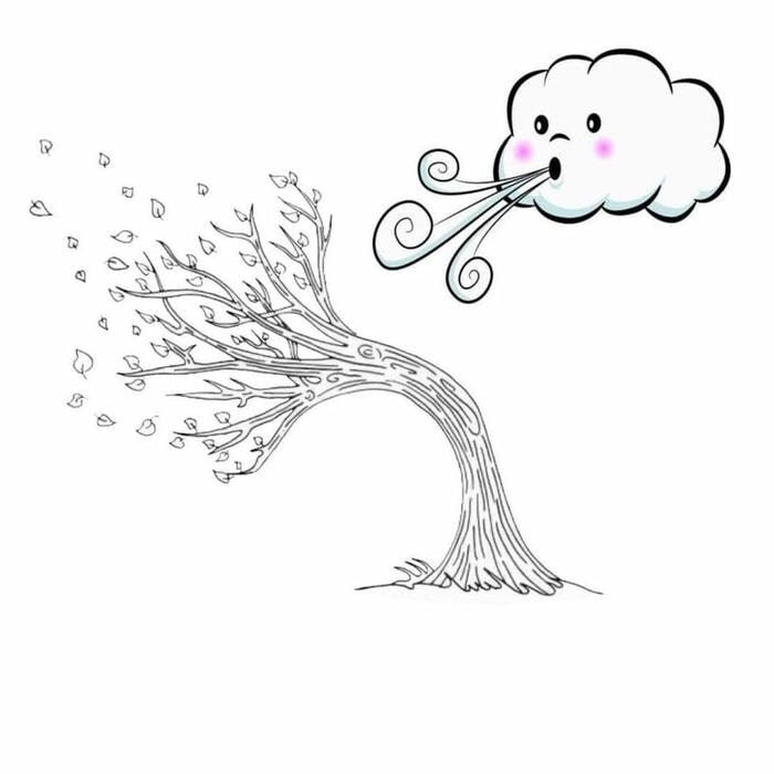 Ảnh tô màu đám mây với hình vẽ gần gũi cho bé