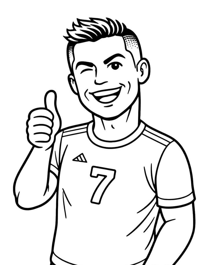 Ảnh tranh tô màu Ronaldo với hình tượng cầu thủ hàng đầu