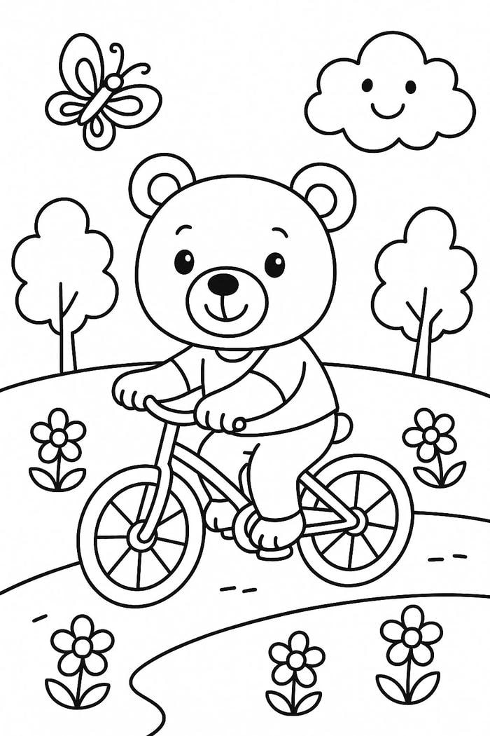 Ảnh tranh tô màu cute chill với đường nét mềm mại