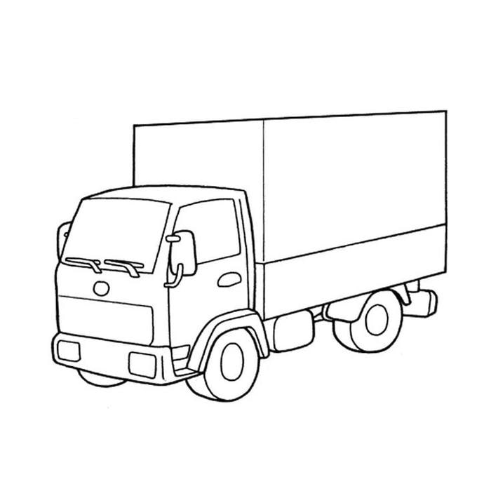 Ảnh tranh tô màu xe tải có cản trước rõ nét