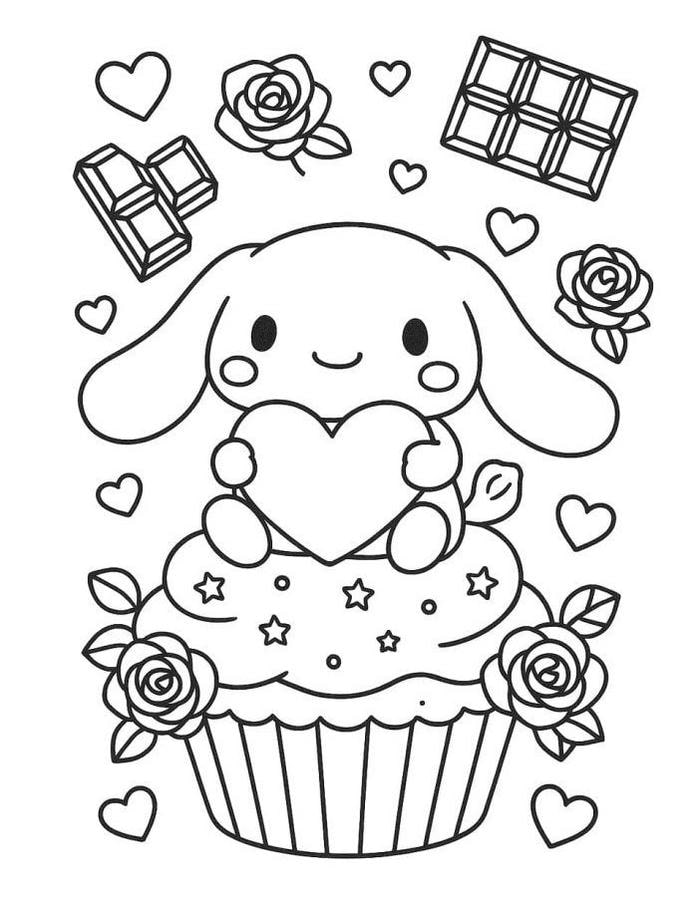 Bé tập tô Cinnamoroll thay đồ với trang phục dễ thương