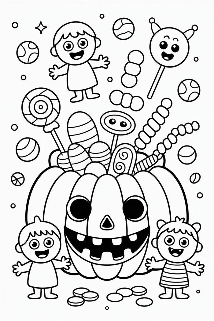 Bức tranh Halloween có nhện nhỏ bò trên mạng nhện