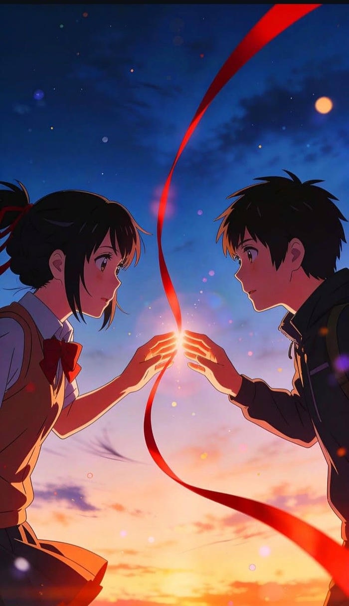 Cặp đôi anime cùng ngồi ngắm tuyết rơi bên khung cửa