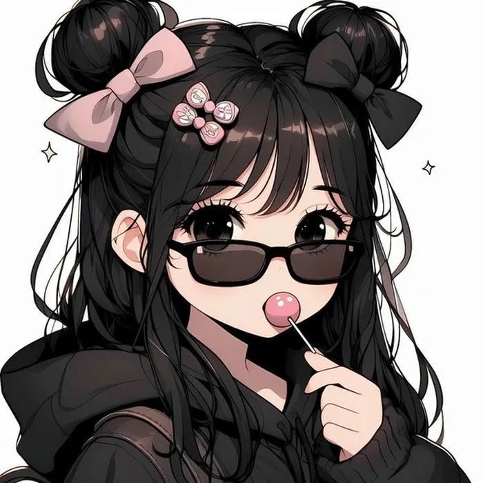 Cặp đôi anime tựa vai nhau trên ghế đá công viên