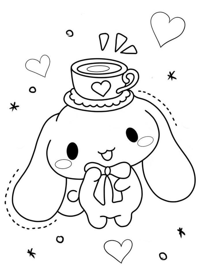 Cinnamoroll thay đồ với phong cách đáng yêu trong hình tô màu